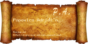 Popovics Adrián névjegykártya